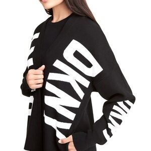 NWT DKNY Oversized Logo Cardigan size Medium MSRP $129